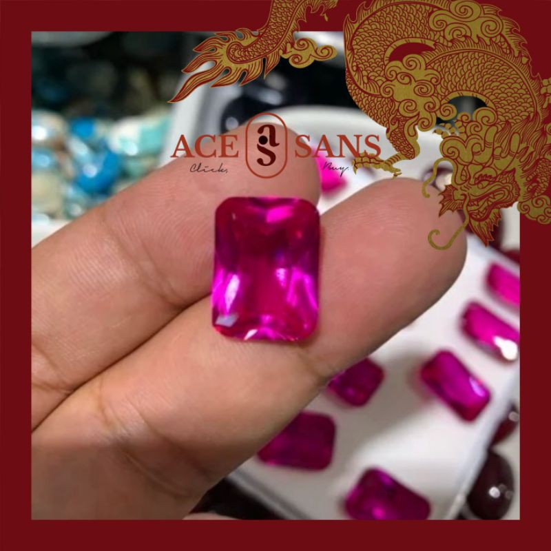 Merah Siam Rose Bangkok King Ruby Pink Kotak 12 x 16 mm Diamond I Batu Akik I Batu Alam I Koleksi