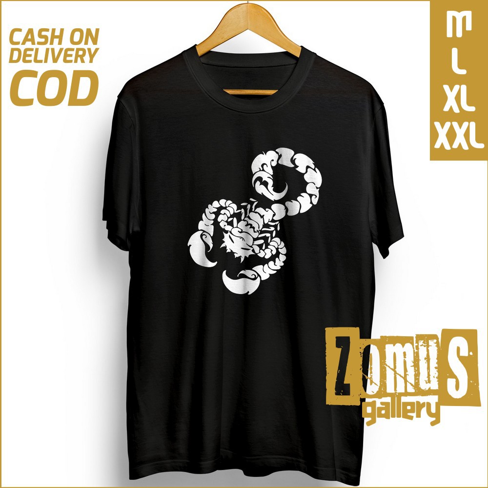 STREETWEAR Tshirt Band - Kaos Pria Cowok Original ZOMU126 Scorpion Tatto 100% Cotton Combed 30s Leng