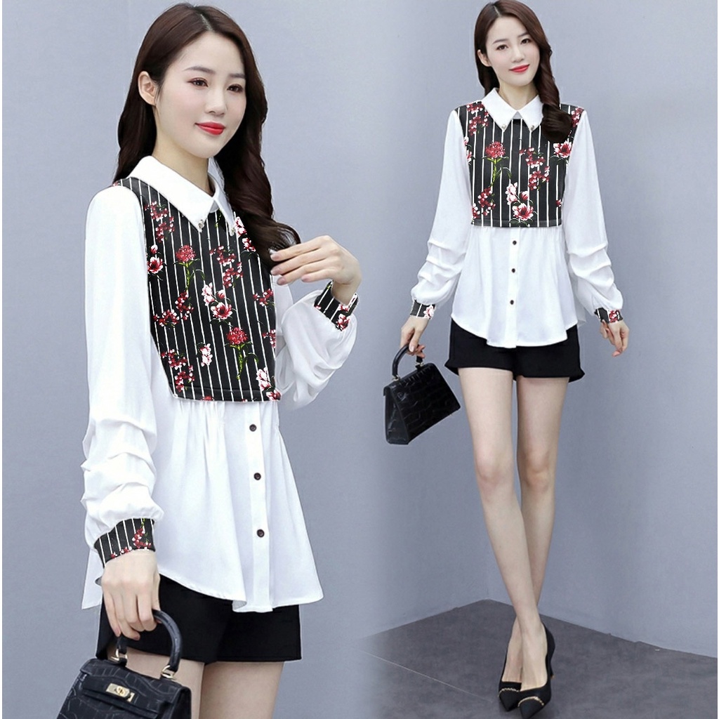 [HNFK] Blouse Shely / Blouse Wanita Murah / Blouse Flow / Atasan Wanita / Blouse Korea / Baju Atasan Blus