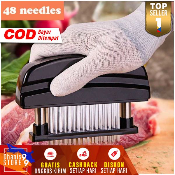 Penghalus Daging Steak Tenderizer Beef 48 Needle Blades Alat Tangan Pelunak Penghancur Daging Perlengkapan Dapur