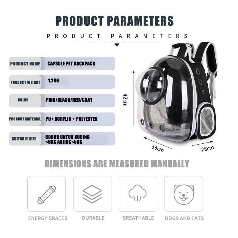【Yayapet】Tas Ransel Pet Cargo Kucing Cargo Hewan Atau Travel Bag Nyaman Dan Anti Air Cat Bag Pet Bag Pet Carrier