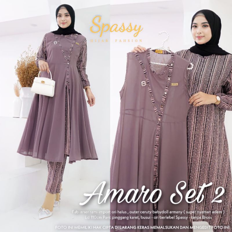 Amaro Set #2 / zerra set by spassy Dress Maxy Fashion Baju Wanita Terbaru Original terbaru