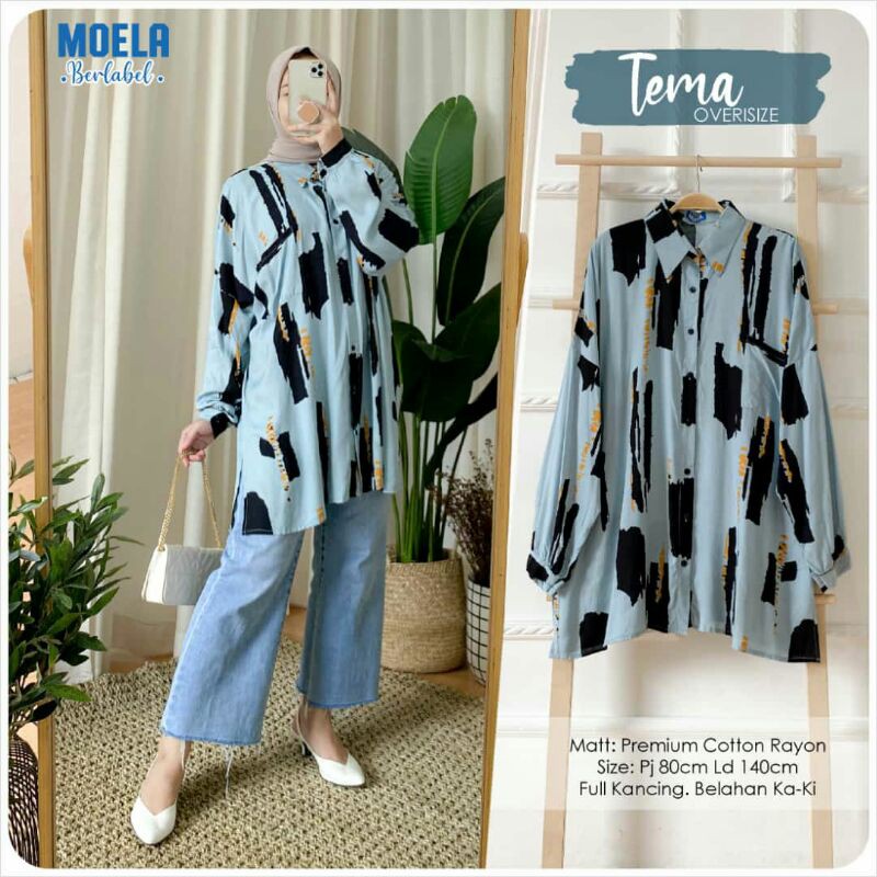 TEMA TUNIK OVERSIZE BY MOELA BERLABEL/ATASAN TUNIK BUSUI PREMIUM