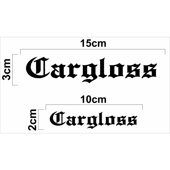 STIKER helm CARGLOSS (dapat 2 pcs besar dan kecil) Hitam dan Putih