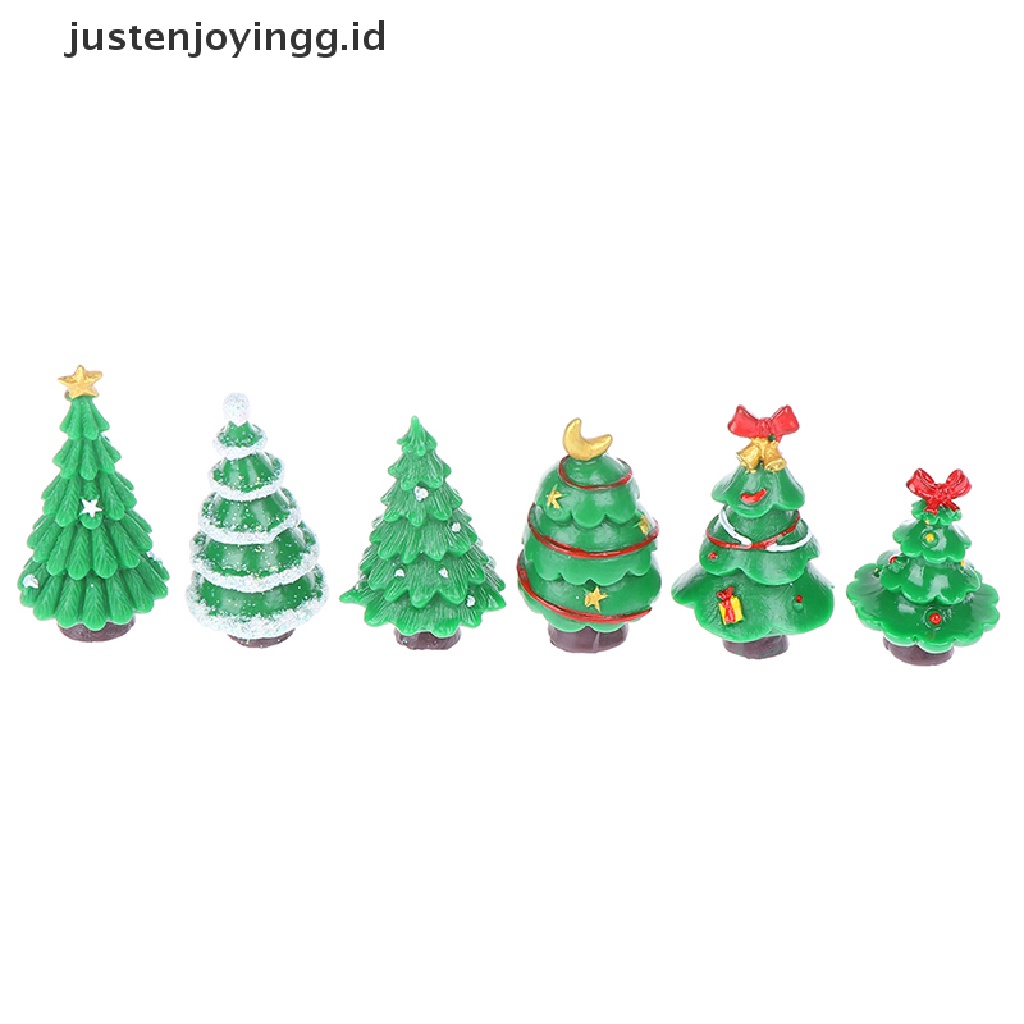 // justenjoyingg.id // Christmas Trees gift Figurines Fairy Garden Miniatures Resin Craft Landscape ~