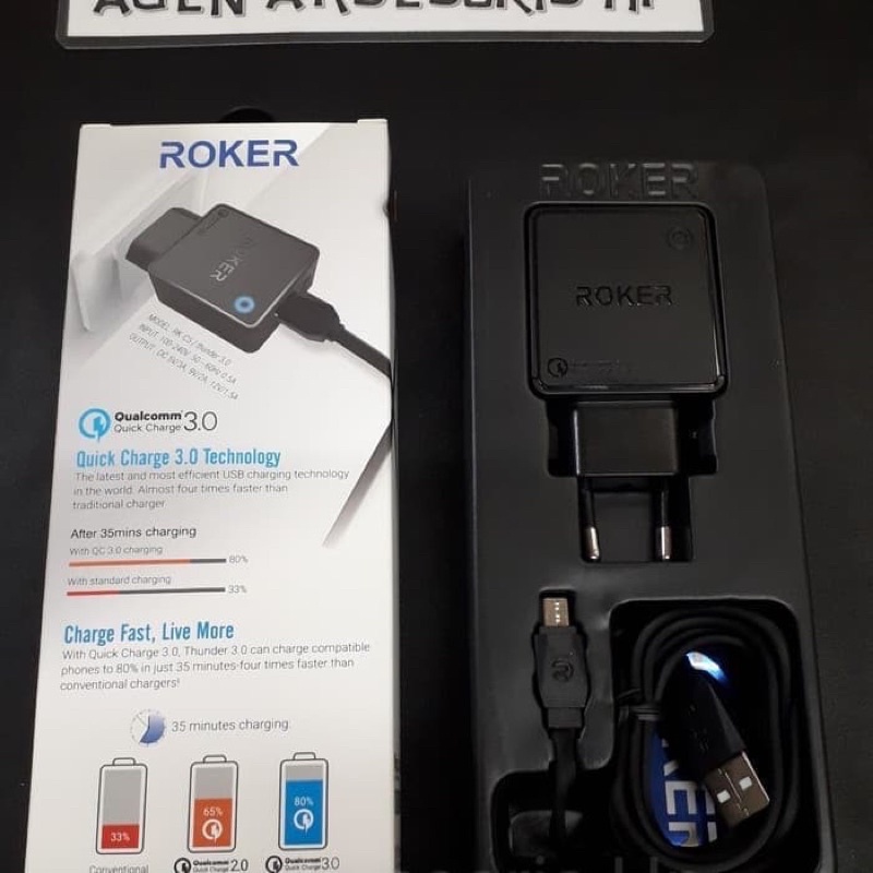 ROKER THUNDER RK-C5 QC 3.0 DATA CABLE CHARGER FAST CHARGING QUALCOMM ANDROID