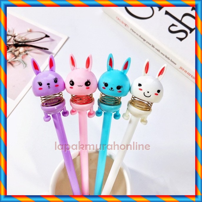 PULPEN GEL MOTIF PER KELINCI LUCU IMUT / BOLPEN GEL KARAKTER BUNNY