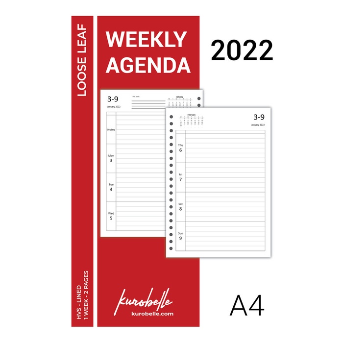 

[RESTOCK] WEEKLY AGENDA 2022 LOOSE LEAF A4 PLANNER NOTEBOOK NOTEPAD DIARY BUKU - HVS - LINED