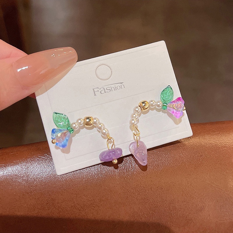 Anting Tusuk Sterling silver 925 Desain Bunga Lily Anggrek Hias Kristal Lucu Untuk Wanita