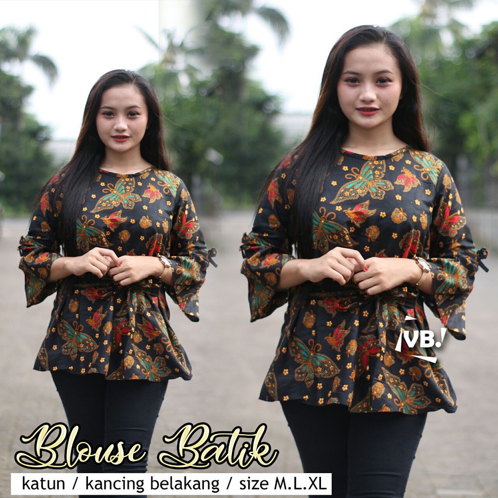 BK3 Atasan Lengan Pendek Risna Batik Blouse trompet HRB206 IPNU IPPNU 025