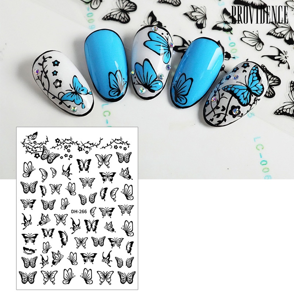 Providence Manicure Decal Delicate Exquisite Glue-free Hollow Butterfly Nail Art Transfer Sticker for Women