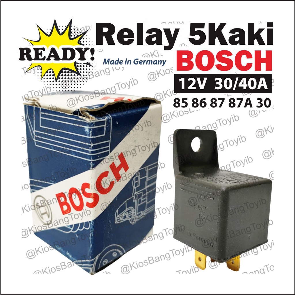 Relay Riley Kaki 5 Pemutus Arus 87 12V 30/40A BOSCH