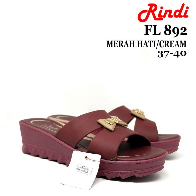 SANDAL RINDI FL 892 - SANDAL WANITA WEDGES MODEL SELOP