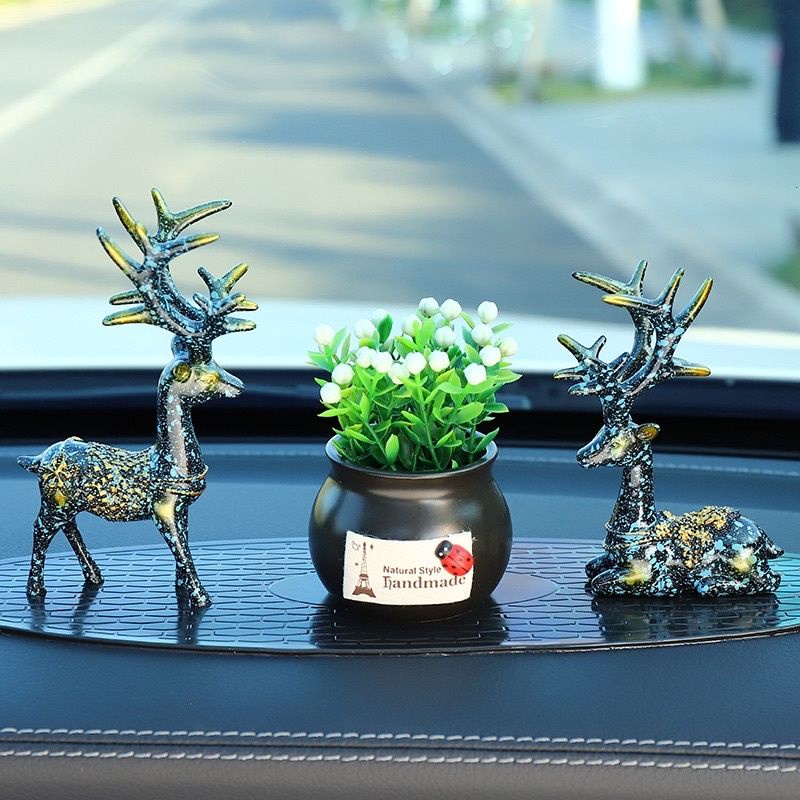 NEW CUTTIE COUPLE DEER Rusa Pajangan Dashboard Mobil / Rumah Bahan Plastik Padat