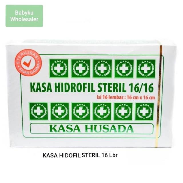 Kain kasa steril husada 16 lembar / kasa pusar bayi 16 x 16