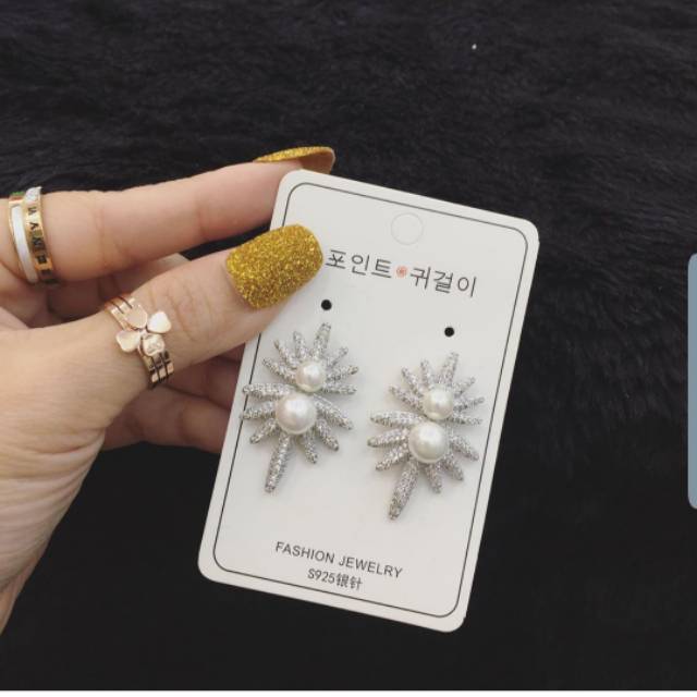 Anting Silver925 Full mata anting silver925 Anti Karat anti alergi anting Zircon premium 059