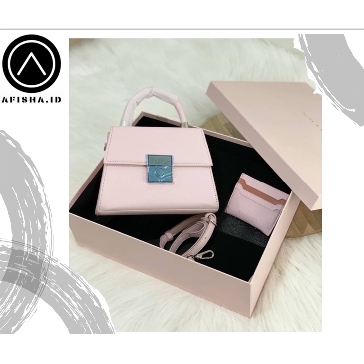 Gift set Tas CK Pink Charles Keith tanpa box