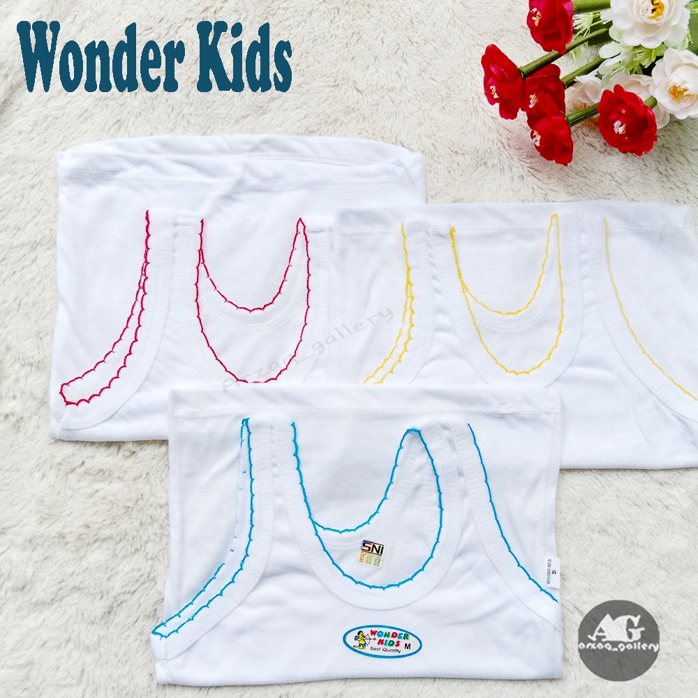 3 Pcs -   SINGLET WONDER KIDS | Kaos Kutang pakaian dalam anak halus / SINGLET Anak / Kaos Dalam