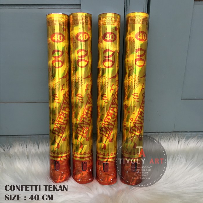 Confetti Tekan 40 Cm / Party Popper Tekan / Party Popper Pencet 40 Cm Termurah