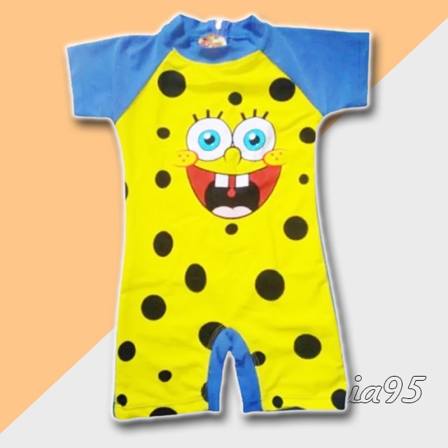 Spongebob Edition - Baju Renang Karakter Anak 3 4 5 6 7 Tahun