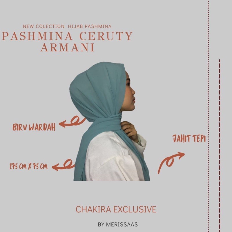PASHMINA CERUTY BABY DOLL BIRU WARDAH