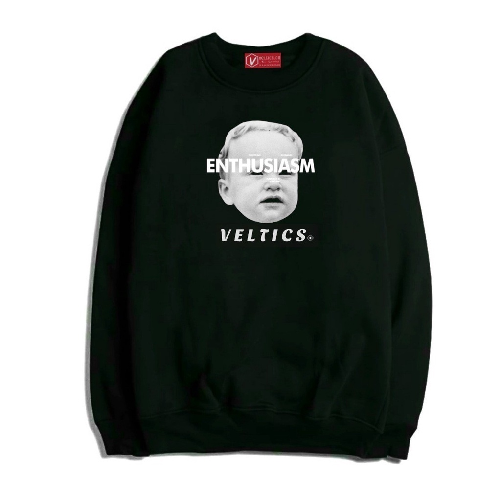 Crewneck Veltic Pria Distro Keren Hitam Suwiter Premium Pria Wanita