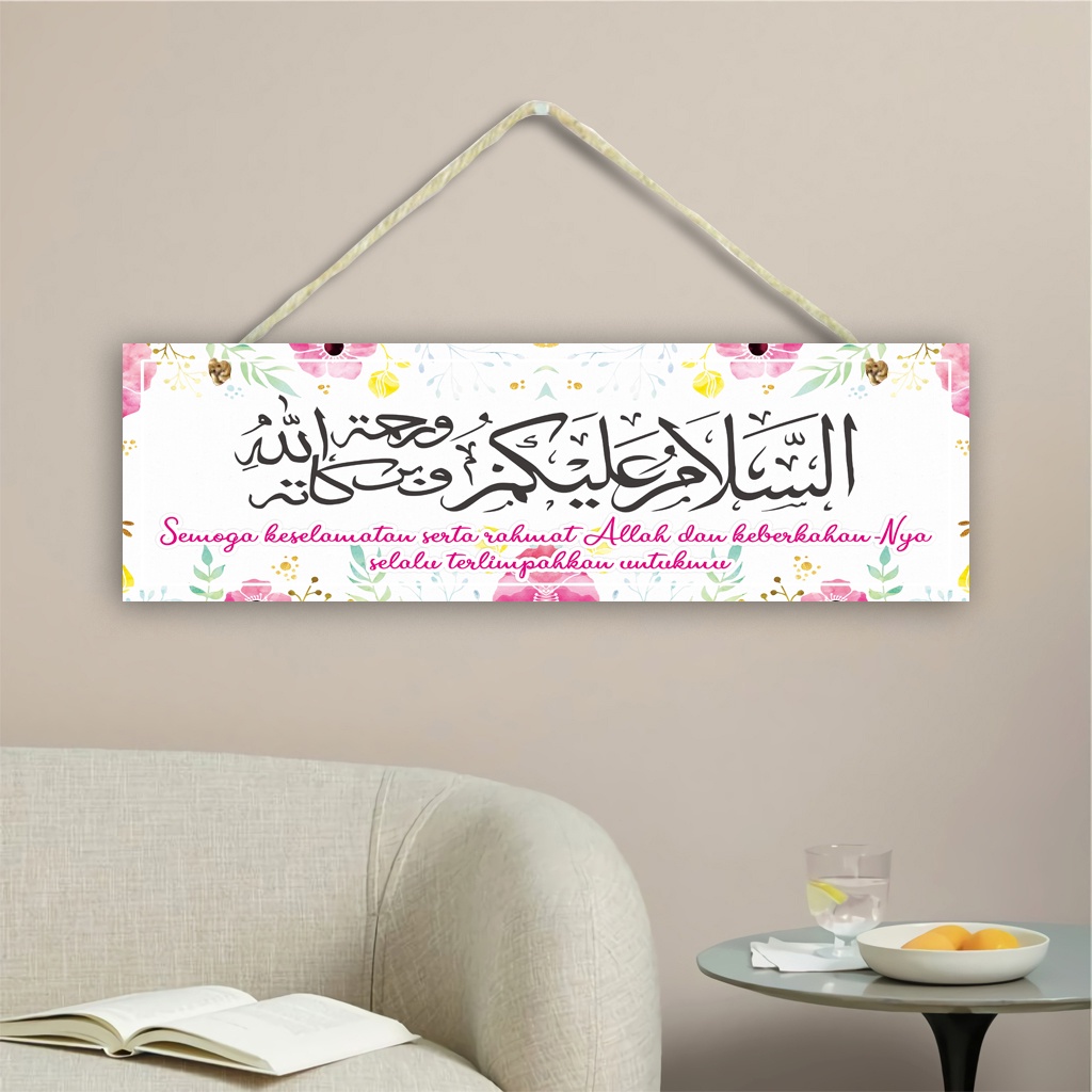 Hiasan dinding gantungan pintu assalamualaikum bahasa arab