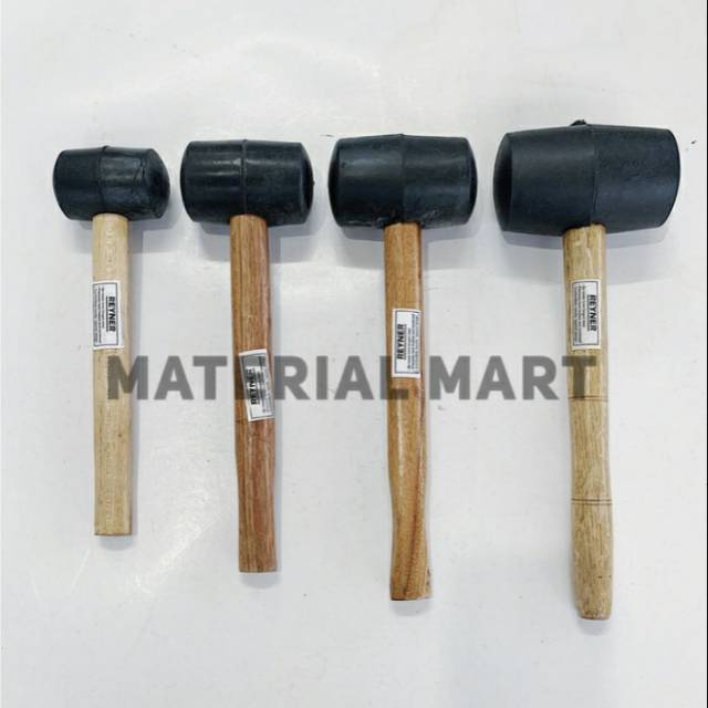 Palu Karet Hitam Gagang Kayu 20oz | Palu Keramik Bagus 20 oz | Hammer | Material Mart