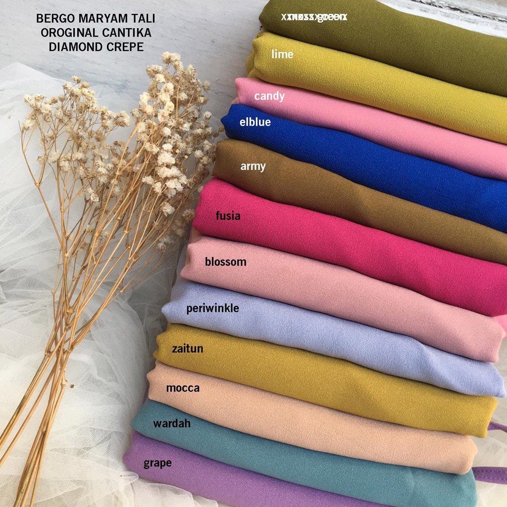 (BISA COD) BERGO INSTAN MARYAM BAHAN DIAMOND HIJAB JILBAB KERUDUNG MURAH-Random