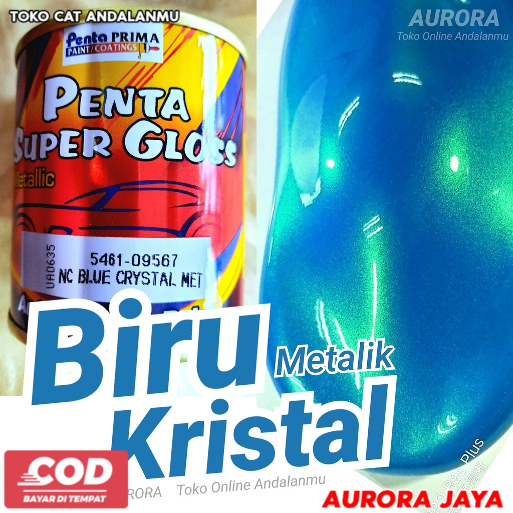 Cat Biru Kristal Penta Super Gloss NC Blue Crystal Met Metallic Metalik Metalic Cristal Cat -  Toko 