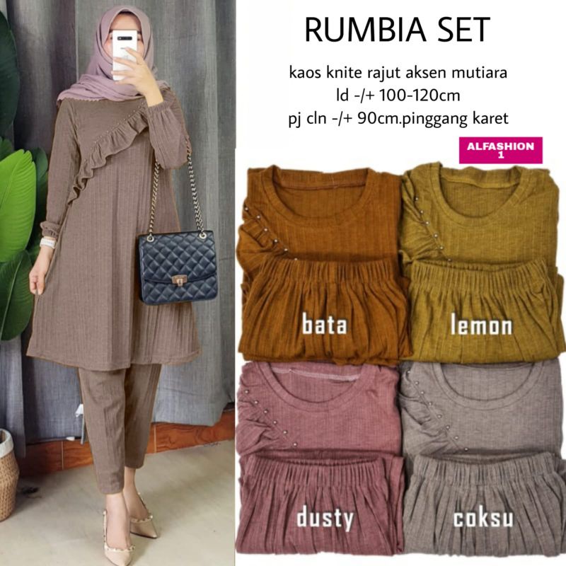 RUMBIA ONE SET JUMBO LD 100-120 KAOS KNIT RAJUT IMPORT