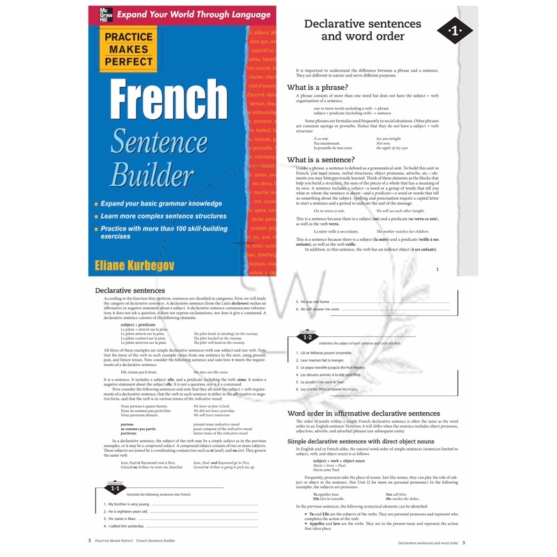 Complete French All in One / Basic French / Verb Tenses / Grammar / Vocabulary / Conversation / Sentence Builder - Practice Makes Perfect | Buku Bahasa Prancis Percakapan-7