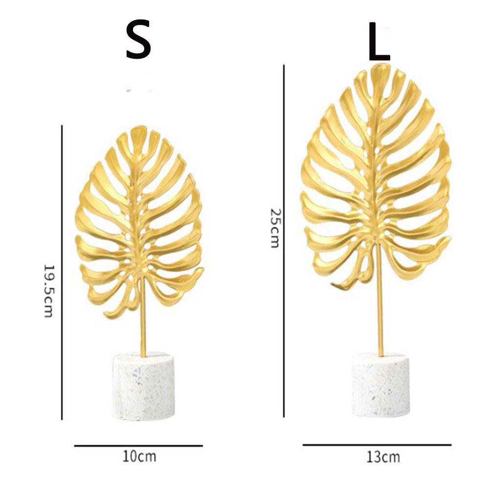 Patung Daun QUINTON Emas Ornamen Ruang Tamu Kantor Kreatif Patung Daun Besi