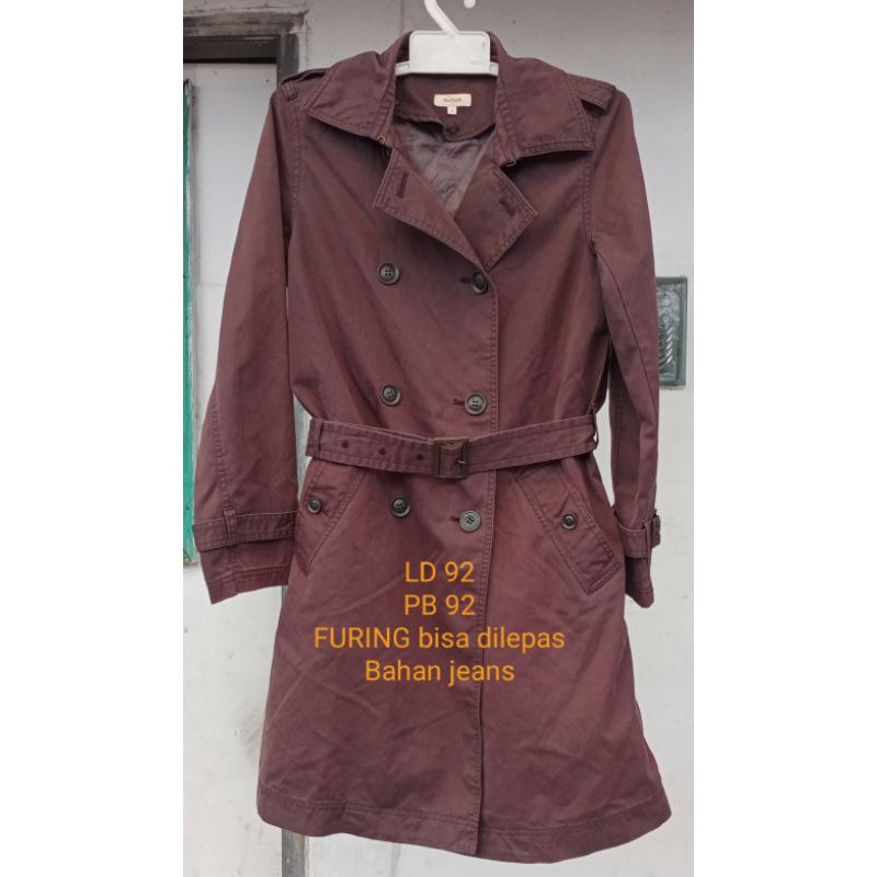 JEANS LONG COAT  DENIM COKLAT 1FURING VEST