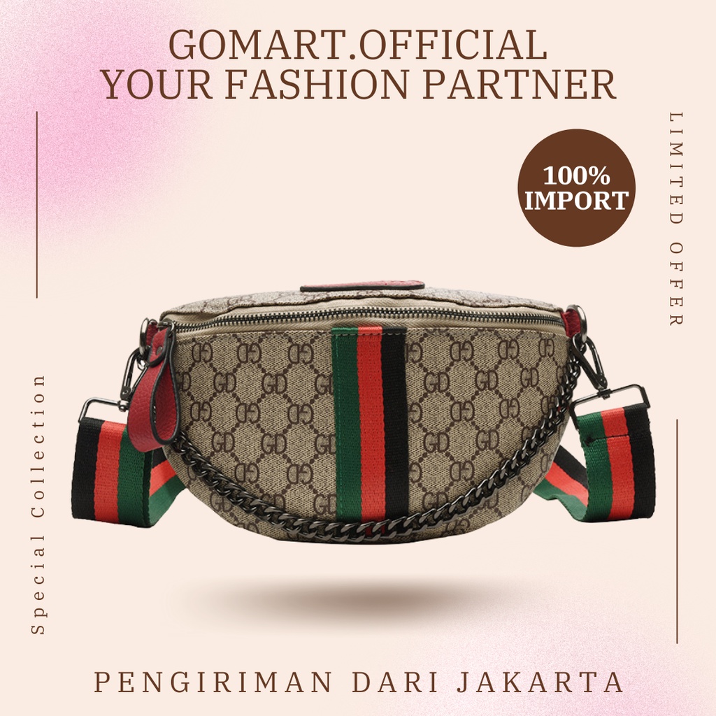 Waist Bag Import Kulit PU Premium - WaistBag Wanita Fashion Korea Tas Pinggang Wanita - WB02