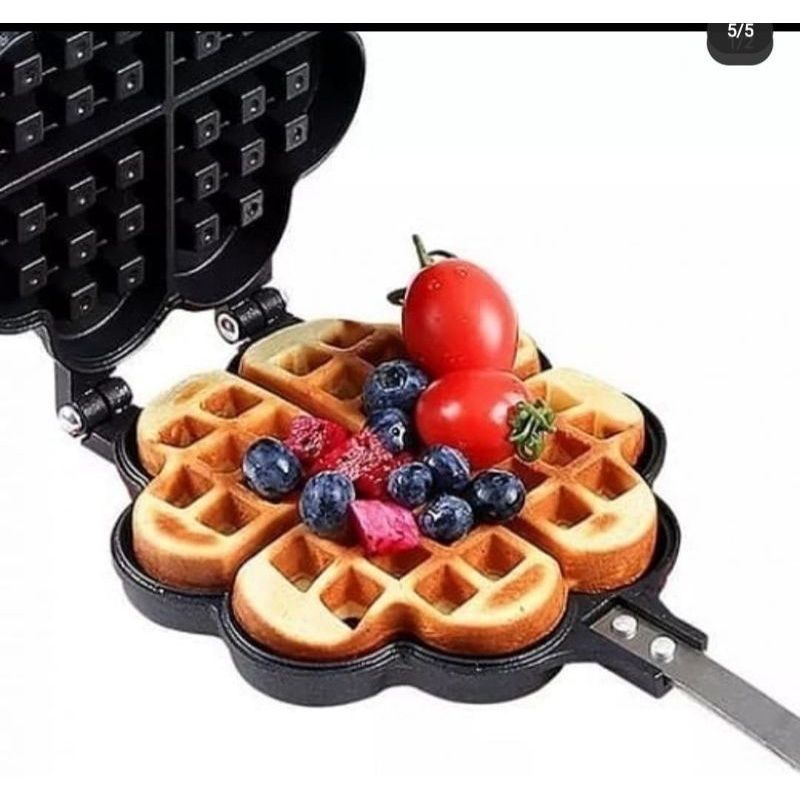 WAFFLE MAKER FLOWER - Cetakan kue wafel Teflon tidak lengket MA1059