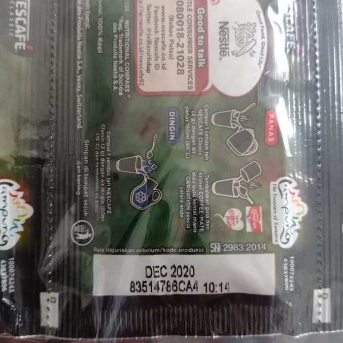 

NESCAFE CLASSIC 2 gr isi 60 sachet