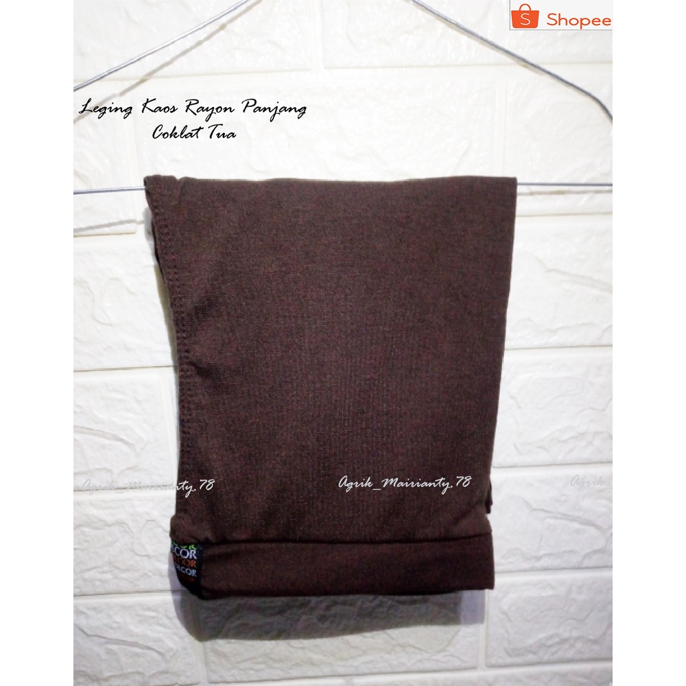 LEGGING PANJANG WANITA BAHAN KAOS RAYON TEBAL SIZE. ( M .L .XL )-Coklat tua