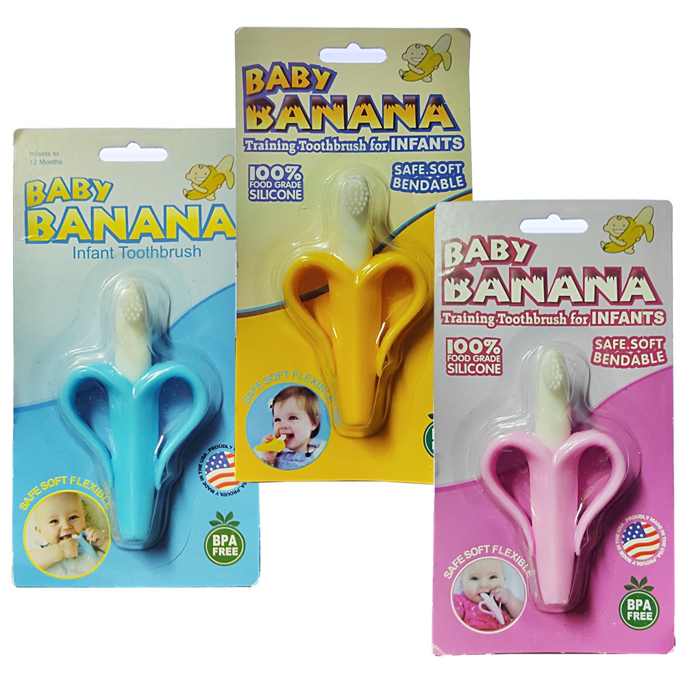 Teether Baby Banana Infant Toothbrush Gigitan Sikat Gigi Bayi Pisang