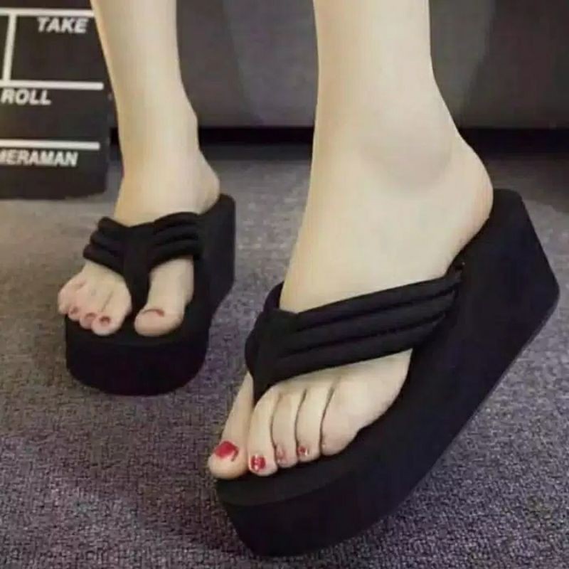 SANDAL WEDGES JAPIT BALOK POLOS NEW