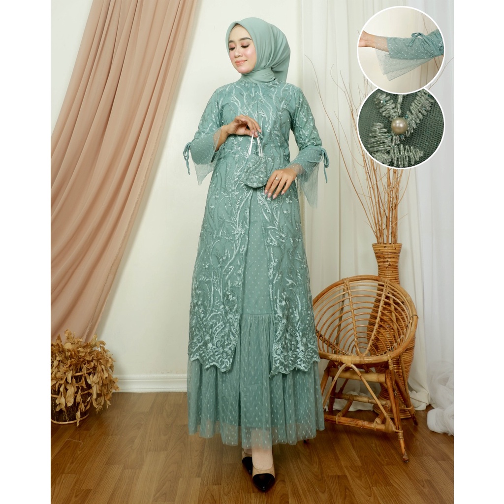 [COD] Bayar di Tempat || Gamis VIOLA || Gamis Wisuda Remaja Terbaru || Terlaris Gamis Pesta Tille Tuton Premium || Gamis Seragam Pesta Modern 2022