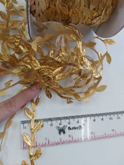 1 METER Tali Daun Gold Kecil | Daun Kerajinan | Daun Craft