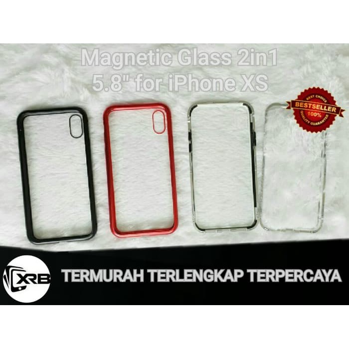 "XR 6.1" iPhone MAGNETIC Glass Case Casing Cover Magnetik kaca iphoneXR"