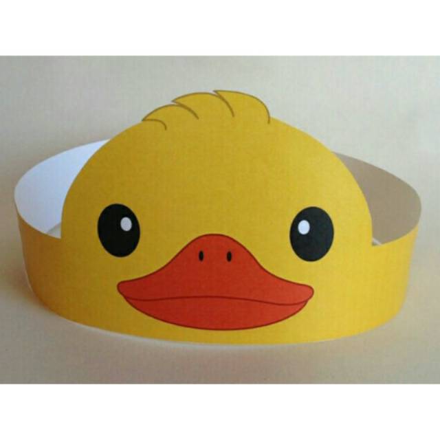 12pcs Topi ultah melingkar duck bebek / topi ulang tahun melingkar bebek pok ame-ame party