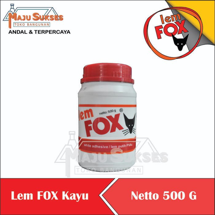 

Lem FOX Putih Lem Plamur Plamir Kayu 500 Gram