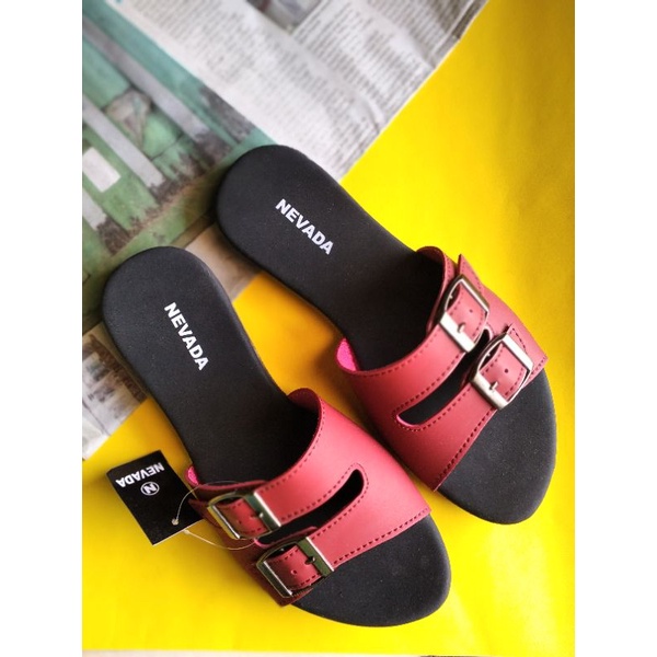 Sandal wanita terlaris/ slop NVD terbaru SL.G.NC/flat kekinian