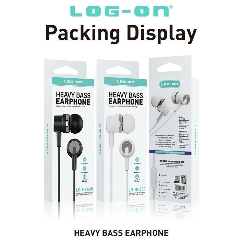 Headset Log-ON HF630 ExtraBass Hansfree Handsfree LOG-ON HF630 Mic Earphone LOG-ON HF630 Original