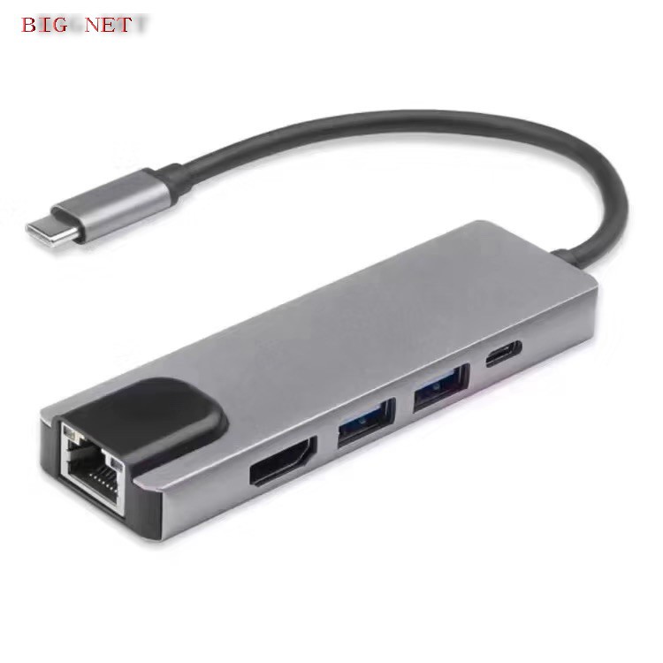 TYPE-C (USB C) TO HDTV(hdmi)+USB 3.0+VGA+LAN+PD+CARD READER Converter Adapter 8in1