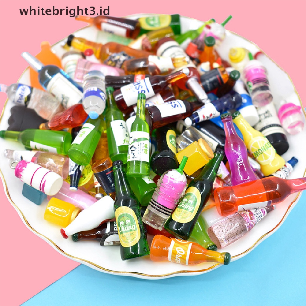 (whitebright3.id) 10 / 20PCS Miniatur Botol Coke / wine Untuk Aksesoris Rumah Boneka