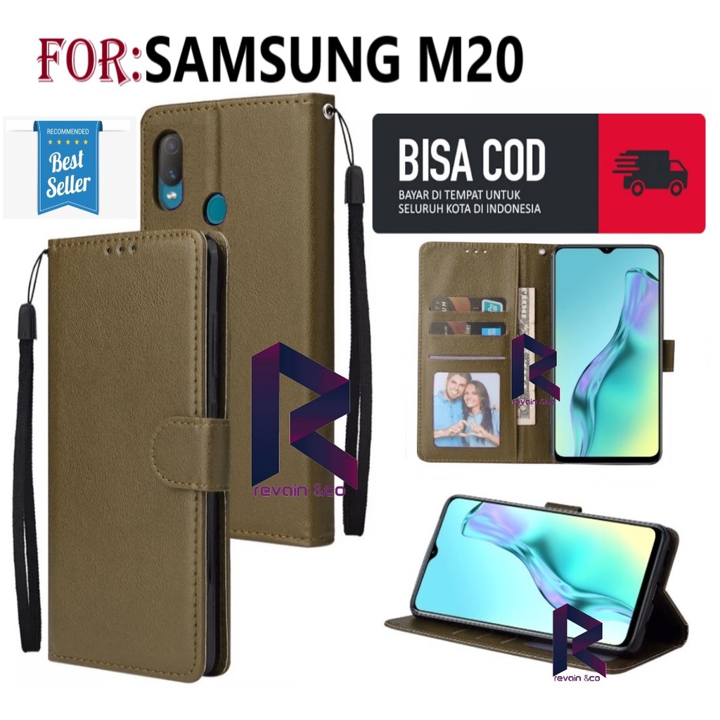 SAMSUNG GALAXY M20 CASE FLIP WALLET LEATHER KULIT PREMIUM SARUNG BUKA TUTUP FLIP CASE SAMSUNG M20